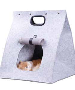 Modern cat bed comes in gray color