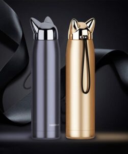 Blue Chrystal, Gold Colours Cat Thermos