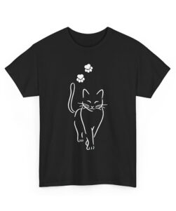 black cat t-shirt black color
