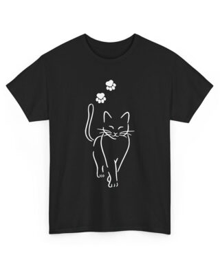 black cat t-shirt black color