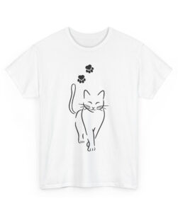 black cat t-shirt white color