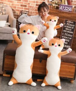three sizes of cat pillow plush toy