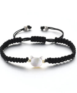 black moonstone cat bracelet