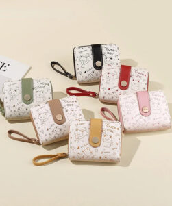cute cat wallets various colors