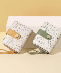 yellow and green colors cat wallets