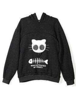 Cat pocket Hoodie Black