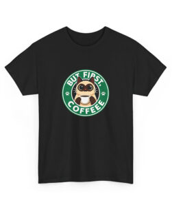but first coffee cat t-shirt black