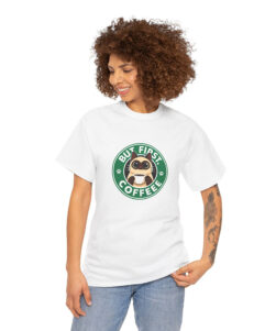 but first coffee cat t-shirt white color