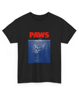 paws cat t-shirt black