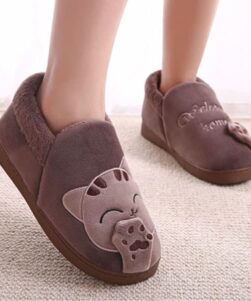 brown colour cat slippers