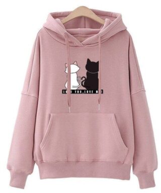 Pink colour cat hoodie