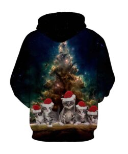 Cute Kittens Christmas Hoodie Back