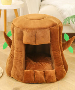 tree stump cat bed