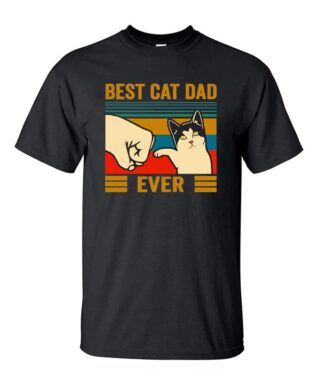 Black Color "Best Cat Dad" T-shirt