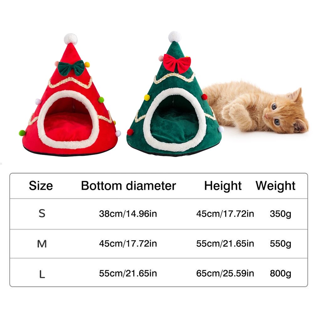 Christmas Tree Cat Bed Catastic