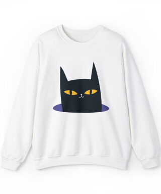 black cat sweatshirt white