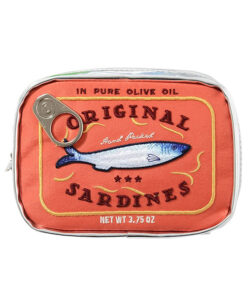 sardine can makeup bag red