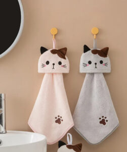 cat hand towel
