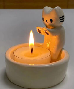 cat candle holder