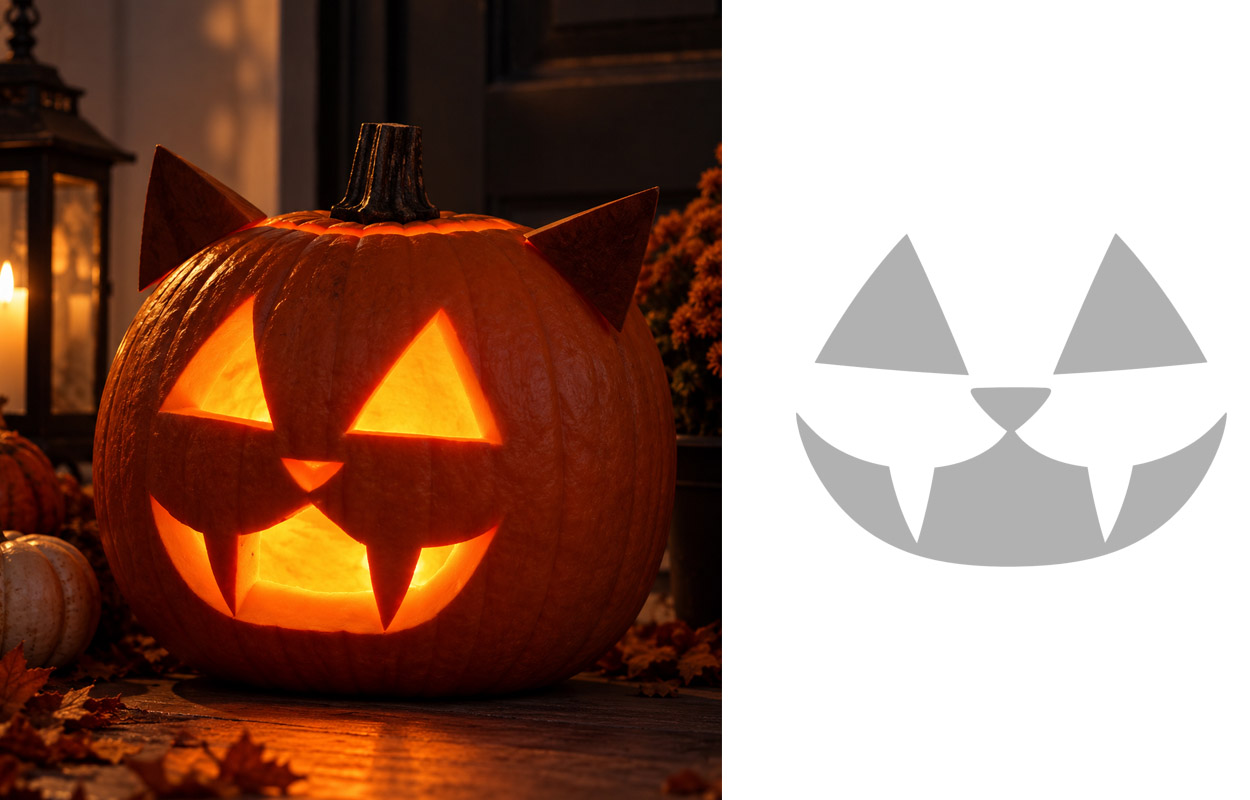 cat Halloween pumpkin carving