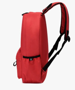 side view of red color cute cat backpack for school